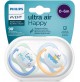 PHILIPS Avent SCF080/01, Confezione da 2 Succhietti Ultra Air, 0-6 Mesi, Capezzolo Morbido